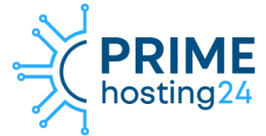 Prime Hosting 24 Logo Design ___blue white