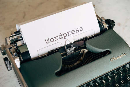 Premium WordPress website displayed on a modern laptop with advanced cloud hosting technology